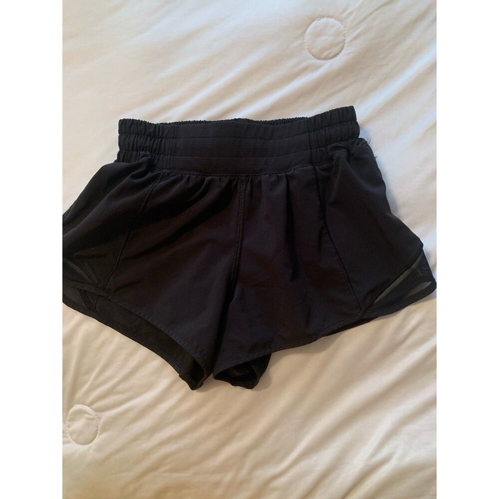 Lululemon Women’s Black Running Shorts Drawstring Lightweight Stretch Size XS